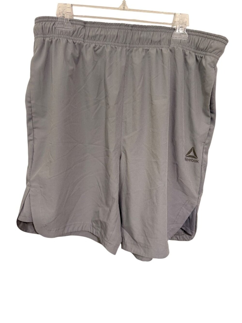 Reebok Running Shorts Mens Athletic Zipper Pocket Gray XL